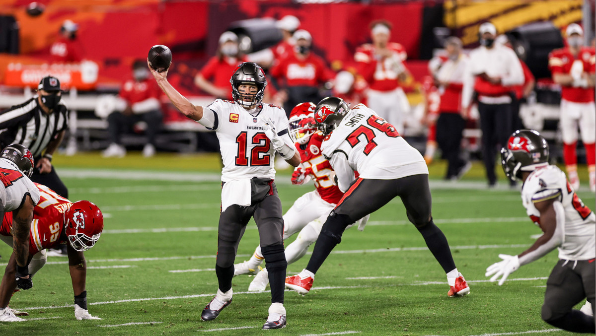 Brady was ruthlessly efficient, throwing for three TDs without an interception for the seventh time in 45 career postseason games